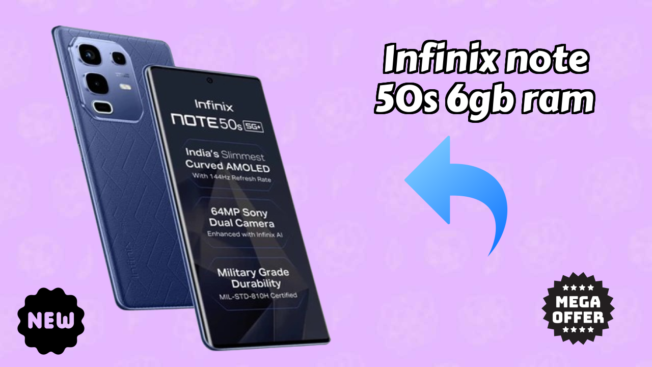 Infinix Note 50s 6GB RAM Display Technology: AMOLED Quality